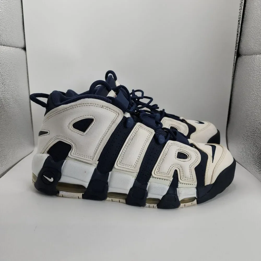 Nike Air More Max Uptempo 2016 Olympic Men's Size 8 Shoes Navy White 414962-104